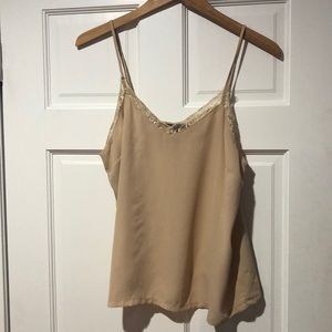 Tan Lace Tank Top